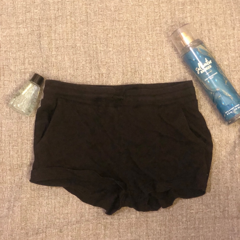 Soft black tie shorts!